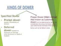 What are the various kinds of Dower ? What are the presumptions regarding prompt and deferred dower?