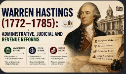 Describe the administrative and judicial reforms made by Governor Warren Hastings and Lord Cornwallis in India.