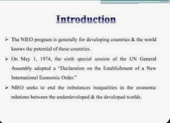 What do you mean by new International Economic order?