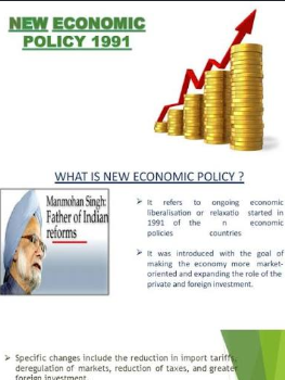 Discuss the important features of New Economic Policies under Economic reforms.